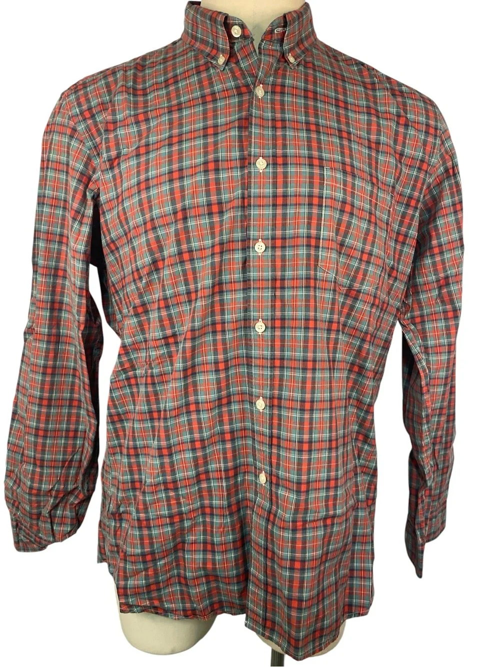 J. Crew Plaid Button-Down Shirt in Red and Blue Men’s XL